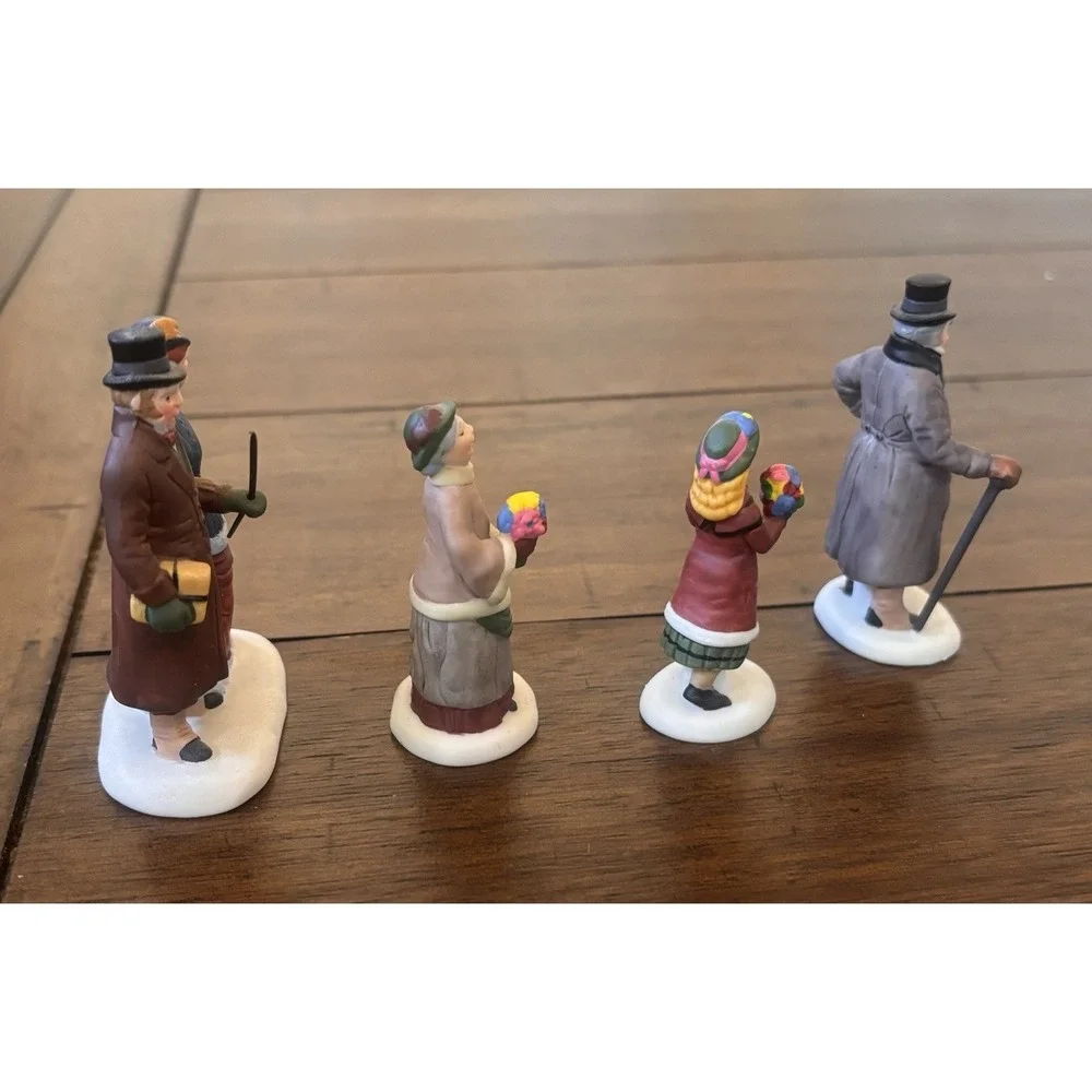 Dept 56 Dickens Village Chelsea Lane Shoppers & Hat Monger Cart Set #58390 58392